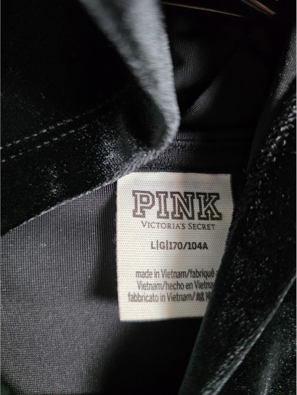 Victorias Secret Pink VELOUR BLING Hoodie Jacket Sweats SET 2pc LARGE - Picture 3 of 7